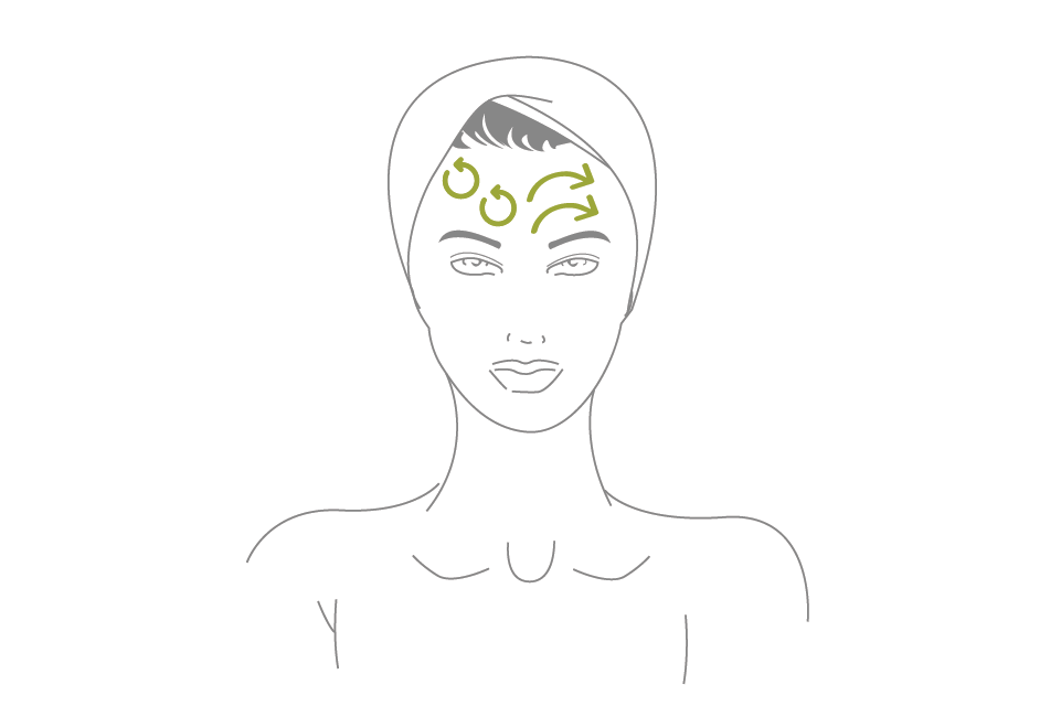 Forehead Refine Micro Move area illustration with Sculpta by Déesse PRO