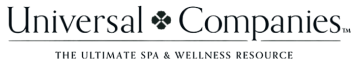 Logo of Universal Companies with tagline The Ultimate Spa & Wellness Resource in black text