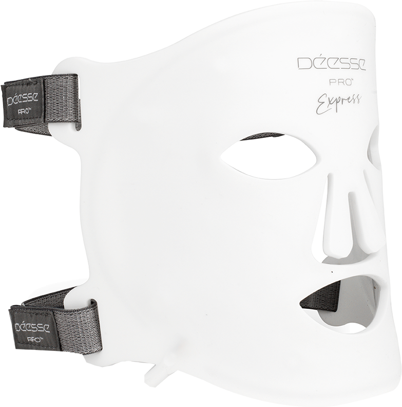 Express by Déesse PRO flexible silicone mask with straps, angled view
