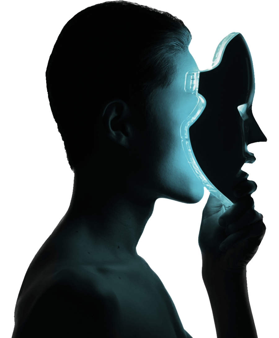Profile lit by blue light, 415 nanometres